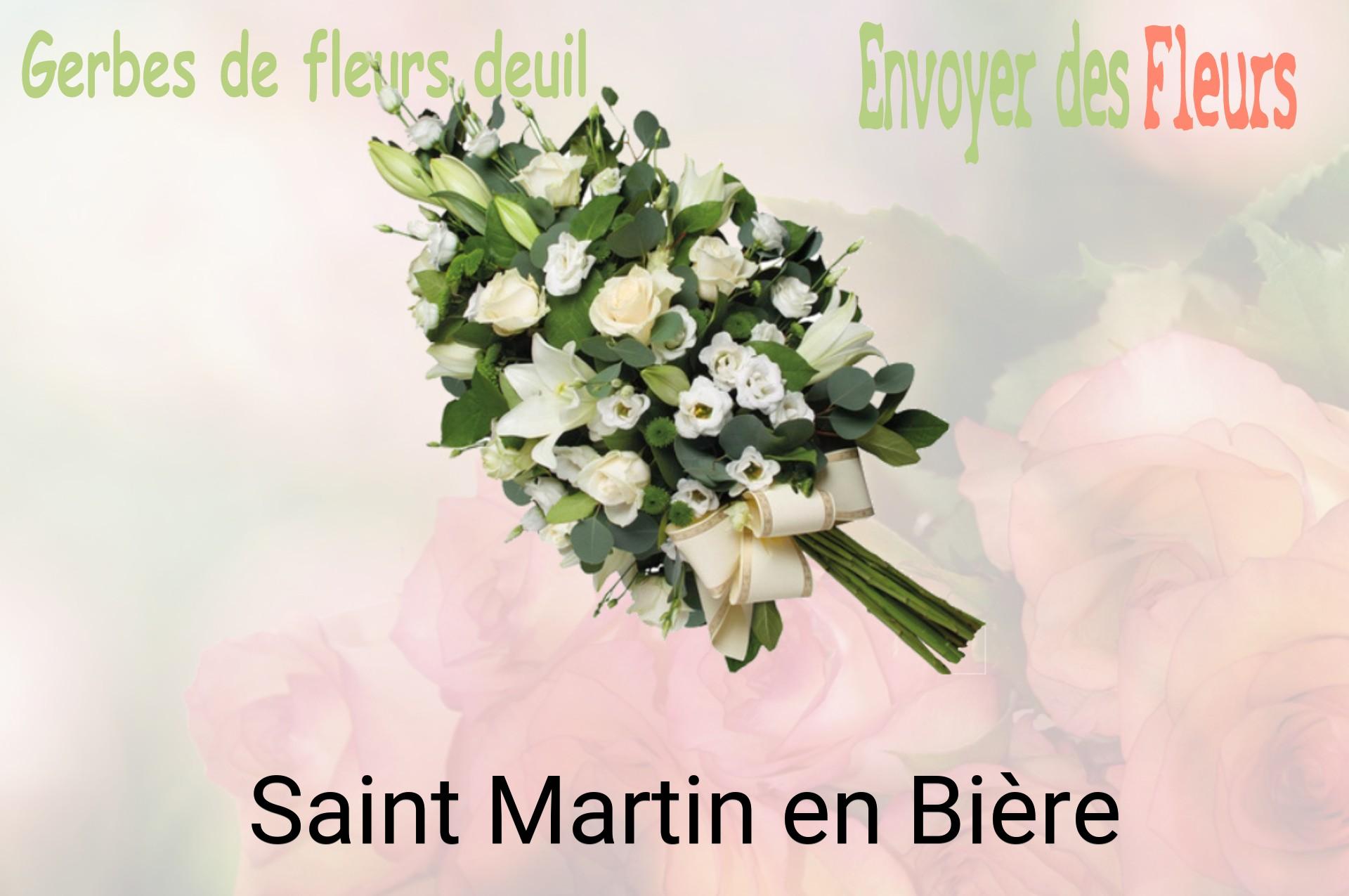 Gerbe de fleurs de deuil livrée à Saint-Martin-en-Bière